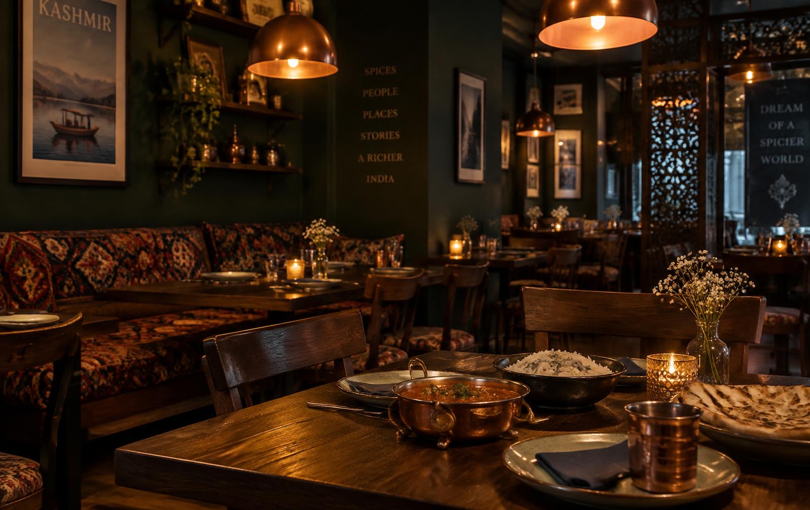 Restaurangens matsal med varmt ljus